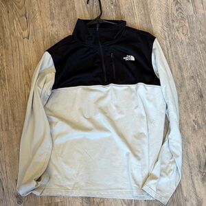 The North Face Black and Cream Quarter-Zip